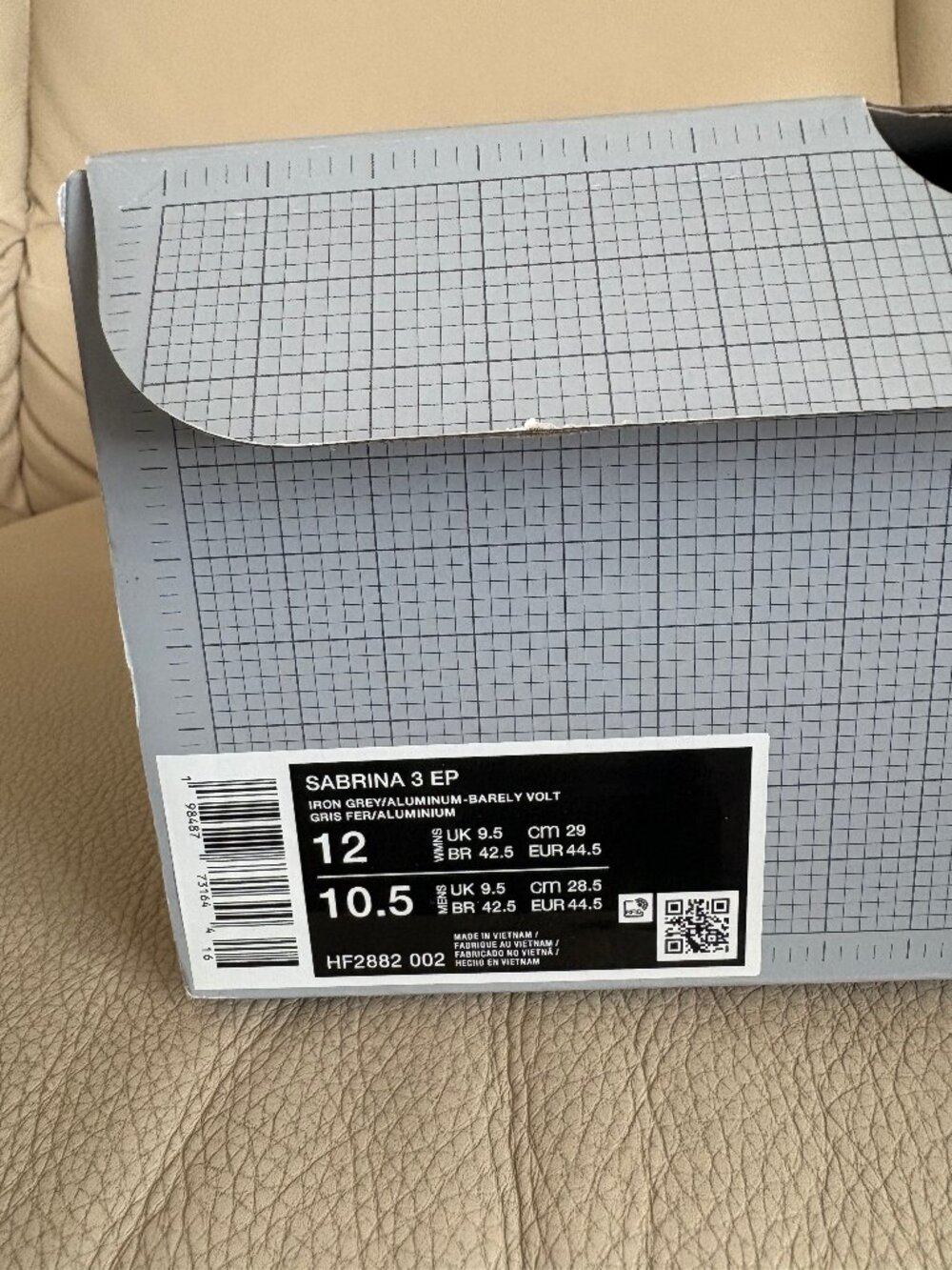 Nike Sabrina 3 EP Iron Grey Basketball Shoes Men's 10.5 New in Box